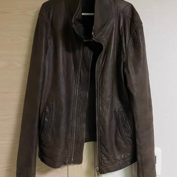 Rick owens 릭오웬스 다크쉐도우 램스킨 다크브라운 레더 자켓