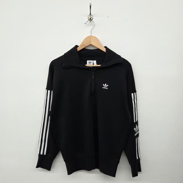 아디다스 삼선 블랙 하프집업 맨투맨 남xs