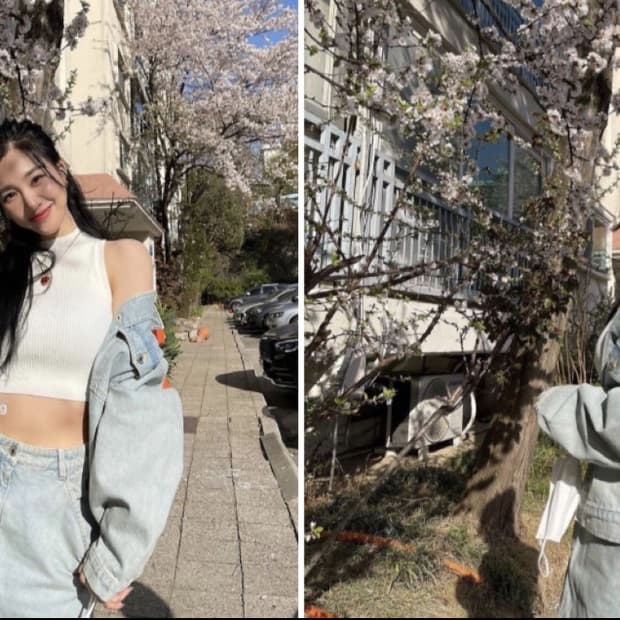 겐조 KENZO 신상 보케 데님스커트