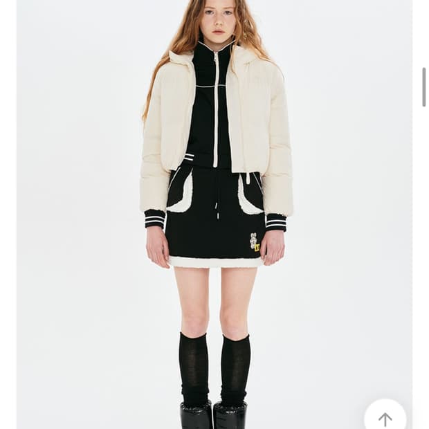 키르시 숏다운 패딩 아이보리 1사이즈