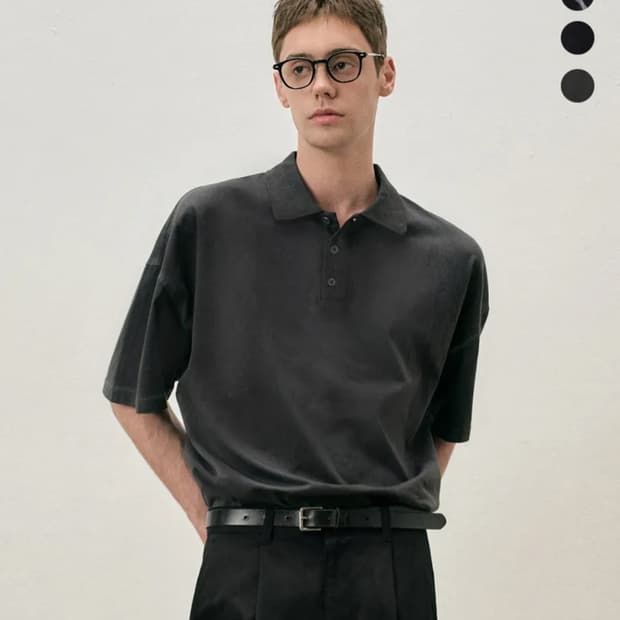 커스텀어클락 피그먼트 카라 티셔츠 M