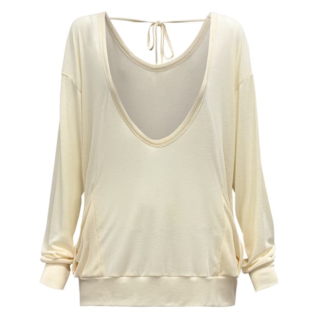 채메씨 LOOSE DEEP-NECK LONG SLEEVE (CREAM)
