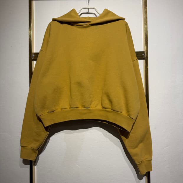 Los Angeles Apparel 헤비 플리스 크롭 후디 머스타드 M