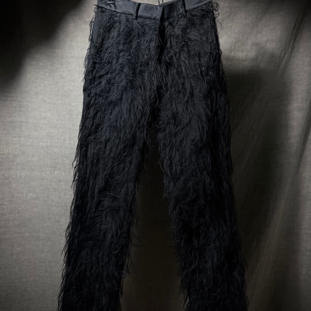 Sacai 22ss Faux Fur Textured Trousers 