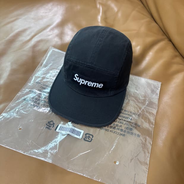 슈프림 캠프캡 모자 박스로고 블랙