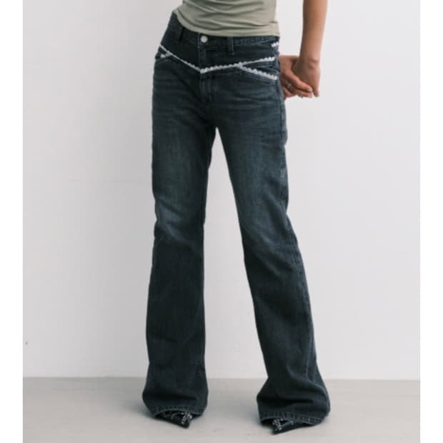 미드나잇무브 MIDNIGHT MOVE lace bt pants black