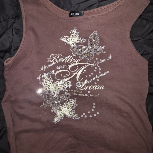 [핀터대장] 나비 스팽글 브라운 슬리브리스