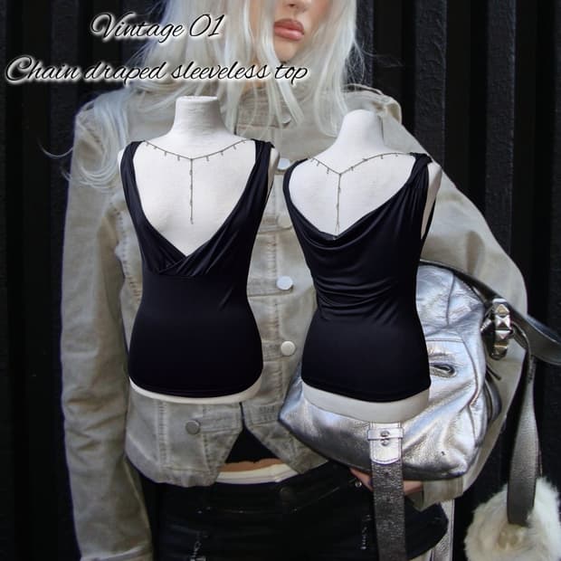 Vintage 01 Chain draped sleeveless top
