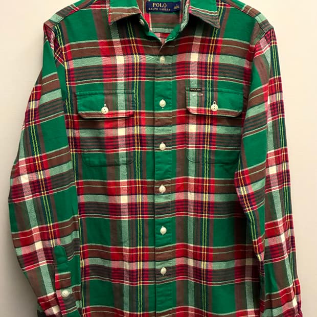 (S/100)POLO 폴로랄프로렌 코튼 투포켓 플란넬 체크셔츠