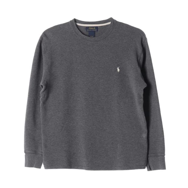 폴로 랄프로렌 와플 와이드 리브 롱슬리브 티셔츠 챠콜 M