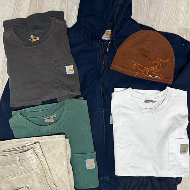 칼하트 j140 자켓 + 아크테릭스 비니  +티셔츠 세트