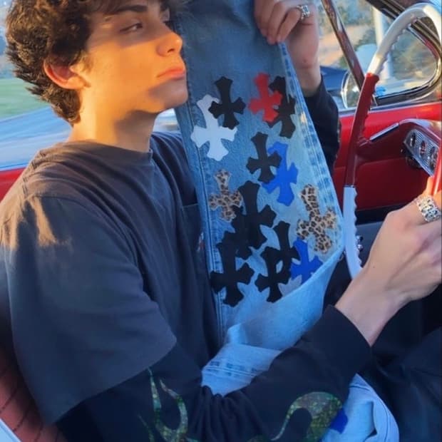 vintage chrome hearts flame LS