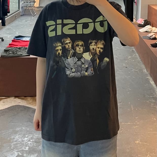 빈티지 오아시스 프린팅 반팔 H2395