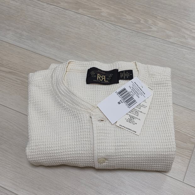 RRL 와플 니트 헨리 셔츠 화이트 M