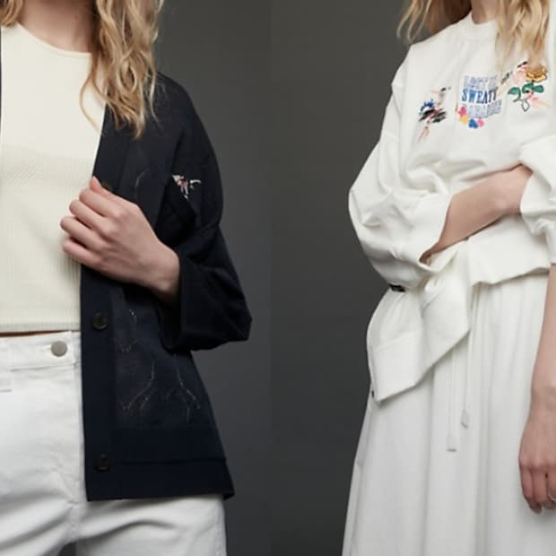 한섬 시스템 2021 자수 그래픽 루즈핏  티셔츠 F사이즈