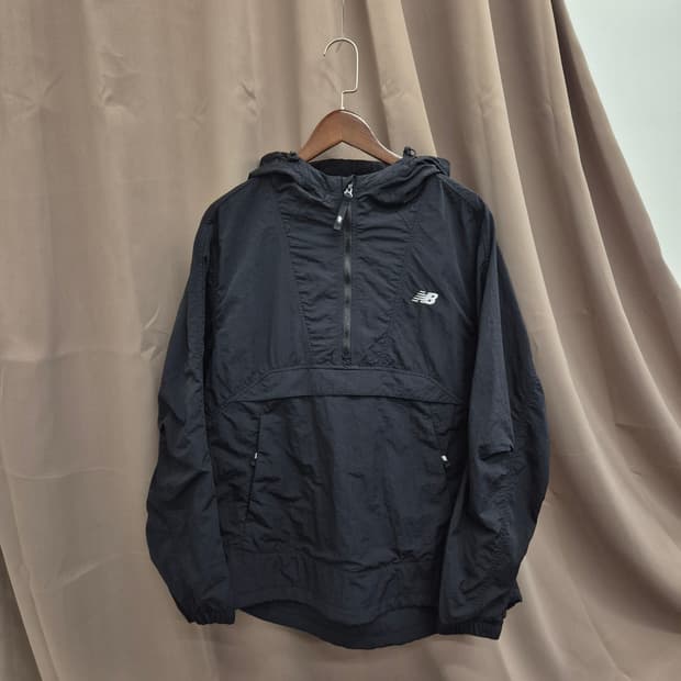 뉴발란스 유니 에센셜 웜업 후드 아노락 100