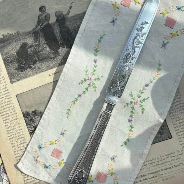 [레어]빅토리아시대 앤틱 실버플레이트 버터나이프