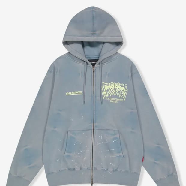 예스아이씨 Painted 후드집업 스모키 블루