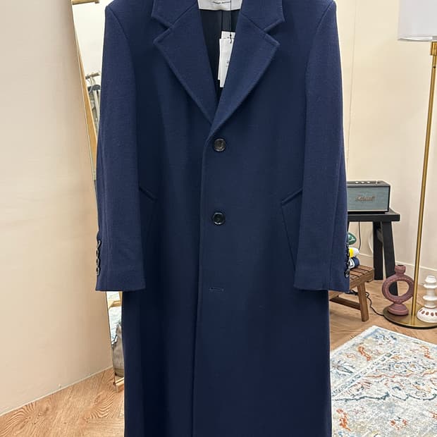 [새제품] AMI 아미 오버사이즈 울코트 네이비 40