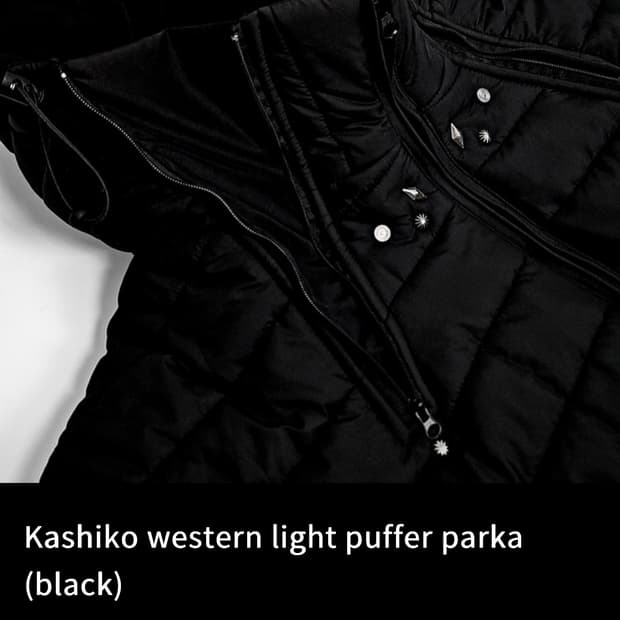 Kashiko western light puffer parka