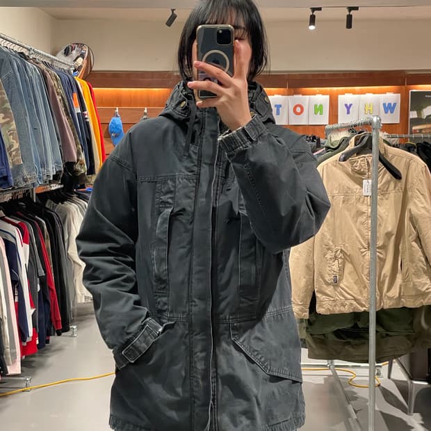 빈티지 후드 야상 자켓  