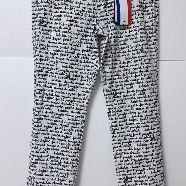 카스텔바작 골프 팬츠 화이트 레터링 슬림핏 새상품 30-31