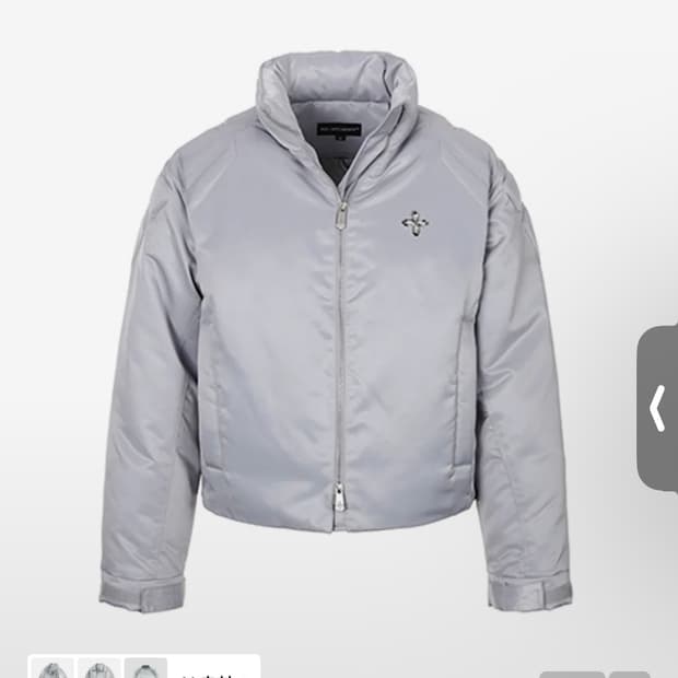 써저리 바이커 엠보싱 푸퍼 자켓 그레이