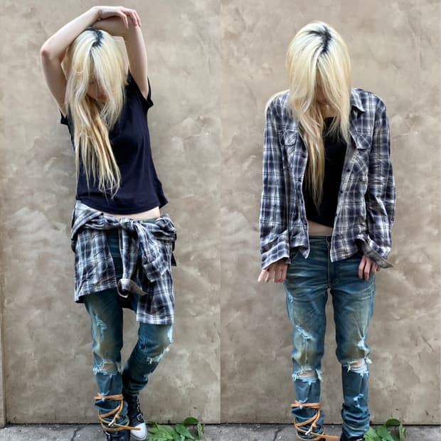 [Logg]Black Round Neck Tee