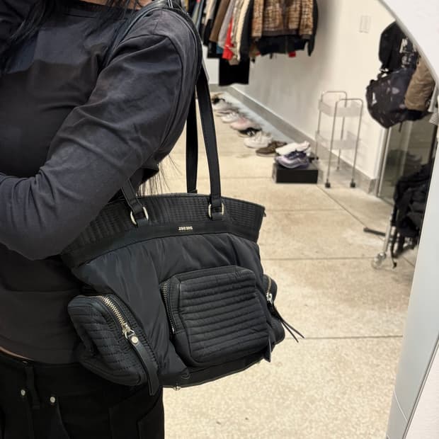 Diesel quilted nylon tote bag