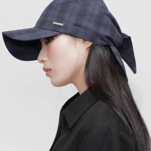 Tie-up scarf bandana cap[Check]