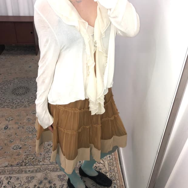 화이트 셔링 가디건