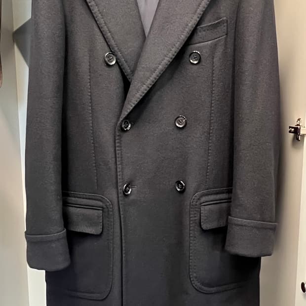 링자켓 폴로코트 로로피아나 원단 다크네이비