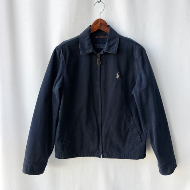 폴로 랄프로렌 코튼 스윙탑 블루종 자켓 네이비 체크 S