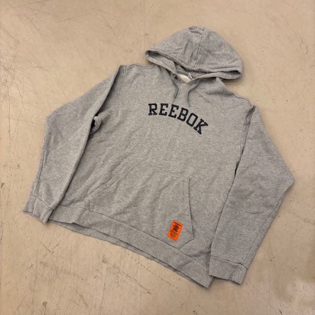 리복 빅로고 그레이 후드티