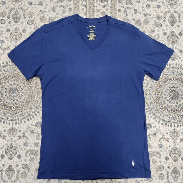 폴로 랄프로렌 네이비 V넥 반팔 티셔츠 L