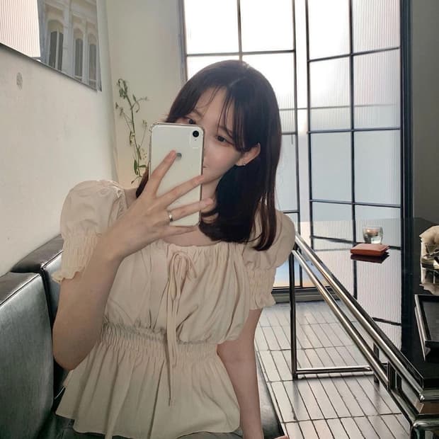 소프비 셔링 반팔 블라우스 (캔디bl)