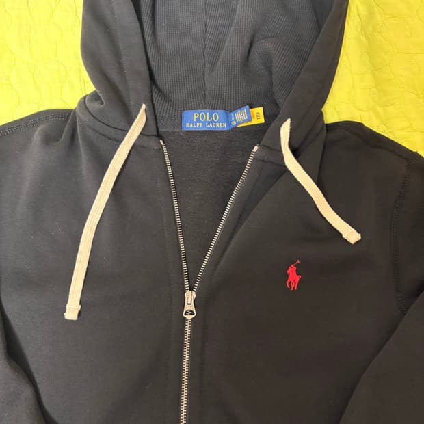 폴로 랄프로렌 블랙 후드집업 S