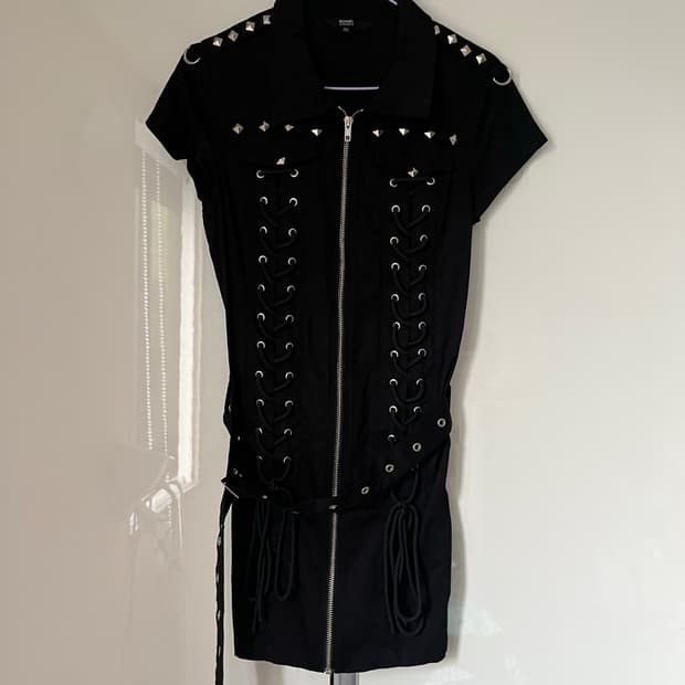 Banned 펑크 집업 원피스 