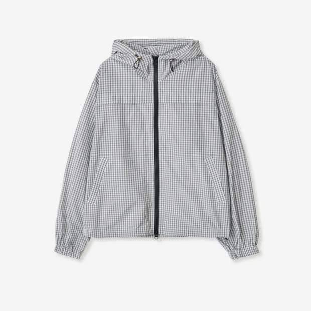 AEAE CHECK HOOD JUMPER [WHITE]