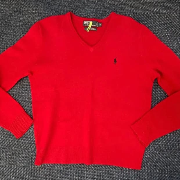 (빈티지) 폴로 브이넥 니트