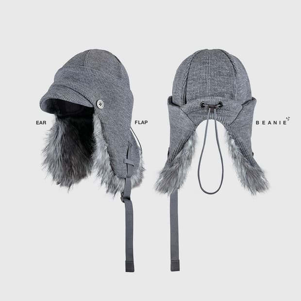 디퍼런티스 이어플랩 비니 그레이 /디퍼런트 이즈 오케이