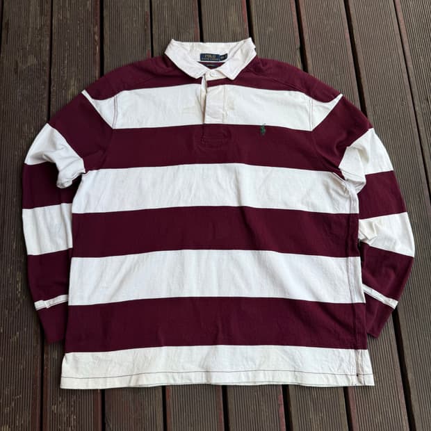 폴로 레드 스트라이프 긴팔 카라티