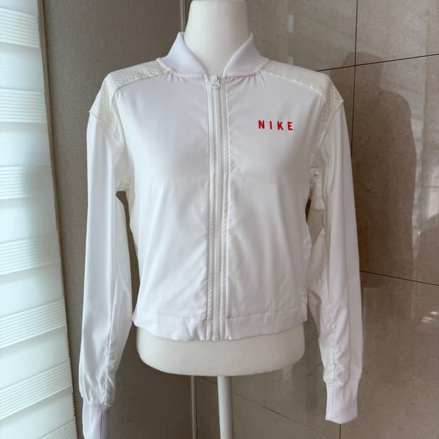 나이키 화이트 블루종 바람막이 자켓 S
