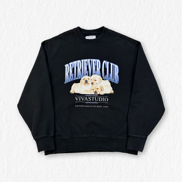 비바스튜디오 리트리버 맨투맨 블랙