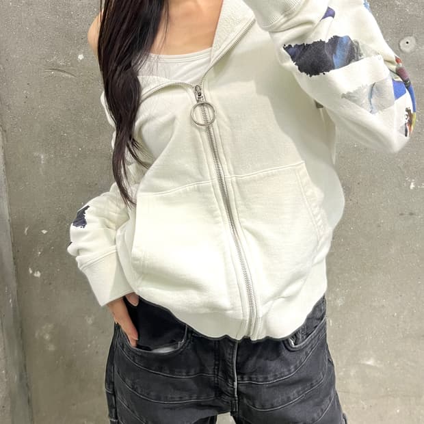 Off White 오프화이트 19SS 멀티컬러 백애로우 후드 집업