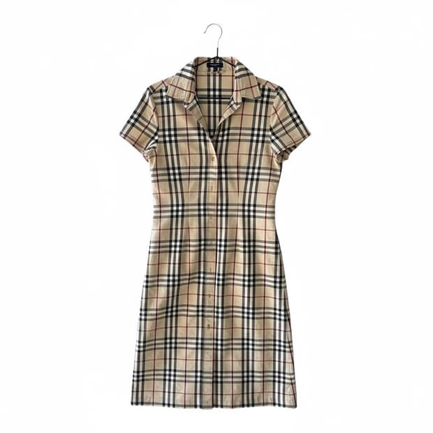 버버리 런던 정품 체크 셔츠 원피스 UK6