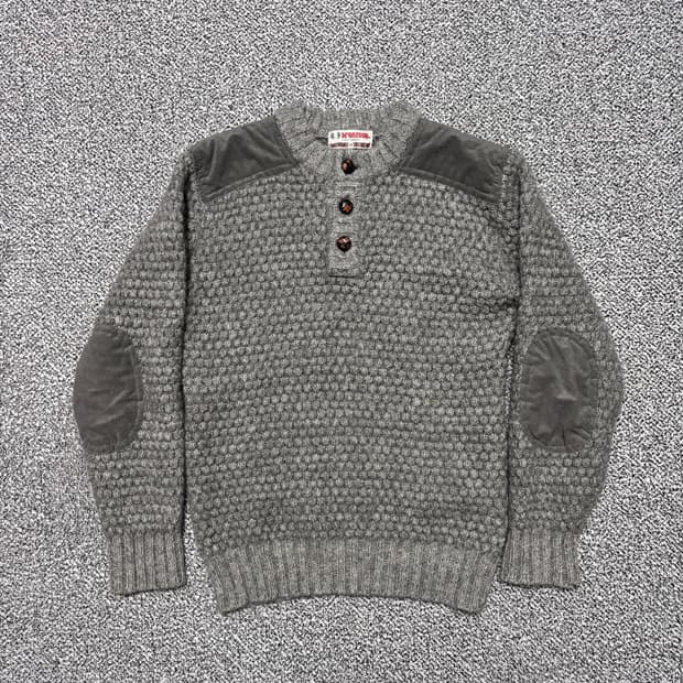 McGREGOR 맥그리거 엘보 패치 울 니 스웨터 M