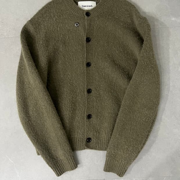 토니웩 알파카 모헤어 가디건 헷지그린