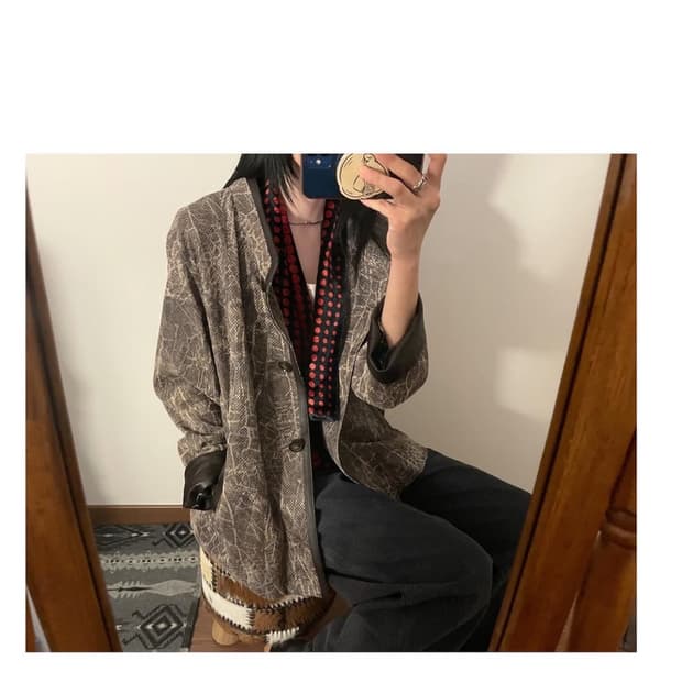 Punching leather jacket