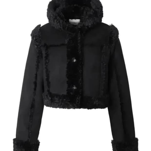 쓰리타임즈 BABY HOODIE FUR JACKET MUSTANG BLA